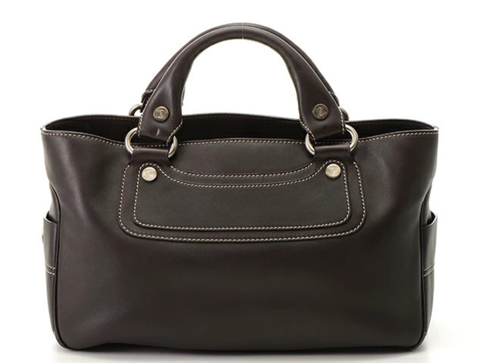 Celine Boogie Bag Dark Brown Calfskin Handbag
